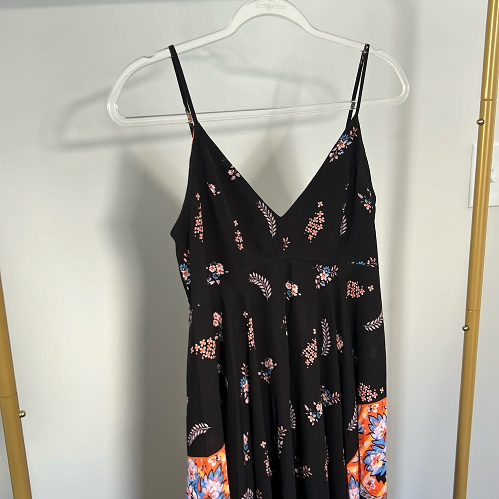 Express high low black floral dress